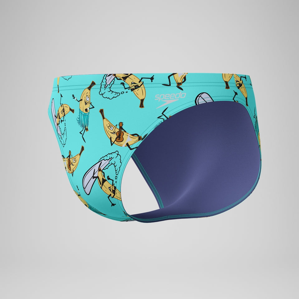 Speedo Club Training 5cm Printed Brief Turquoise
