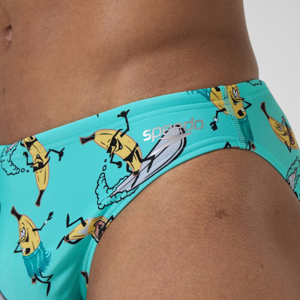 Speedo Club Training 5cm Printed Brief Turquoise