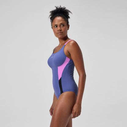 Speedo Shaping Solid Splice Swimsuit Purple/Pink