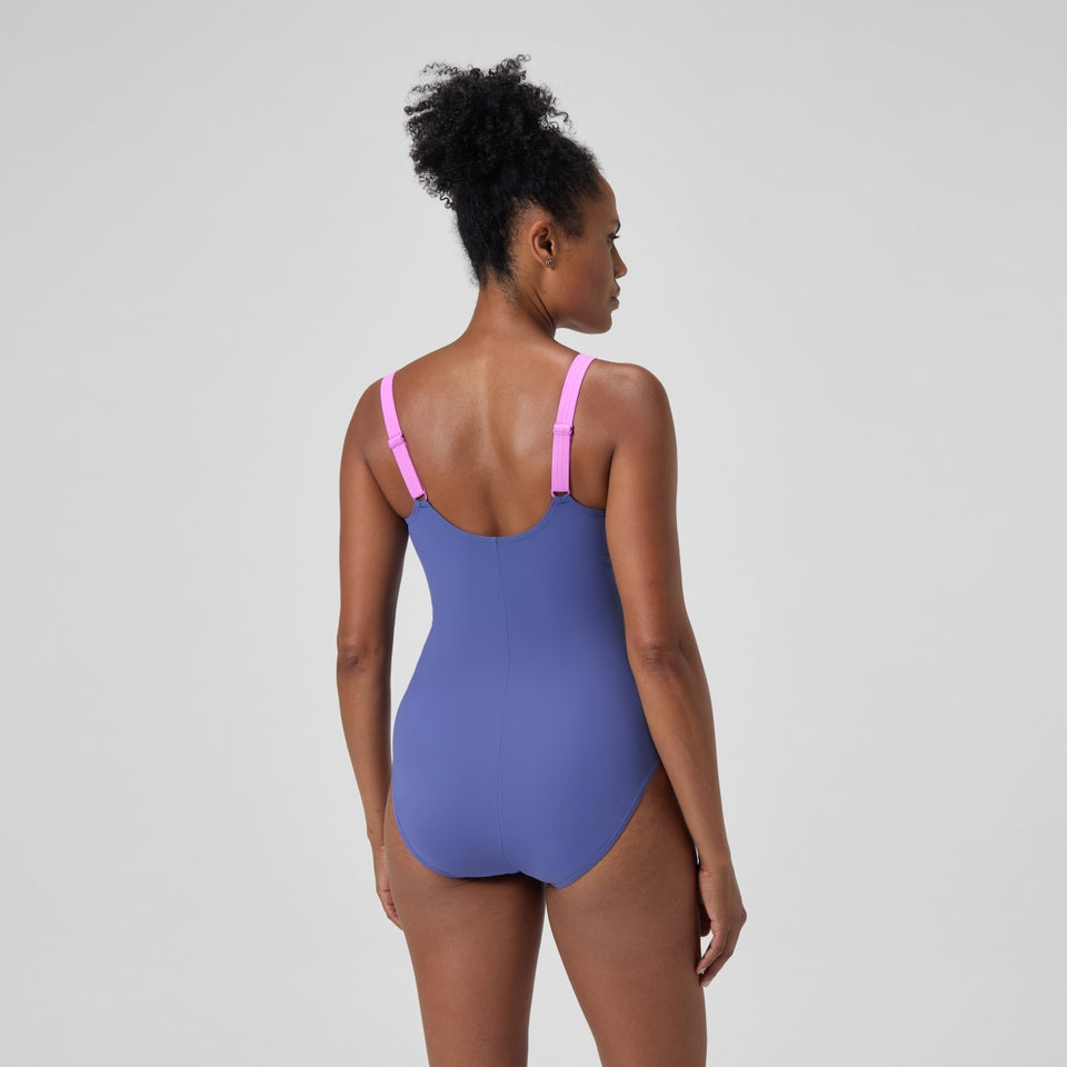 Speedo Shaping Solid Splice Swimsuit Purple/Pink