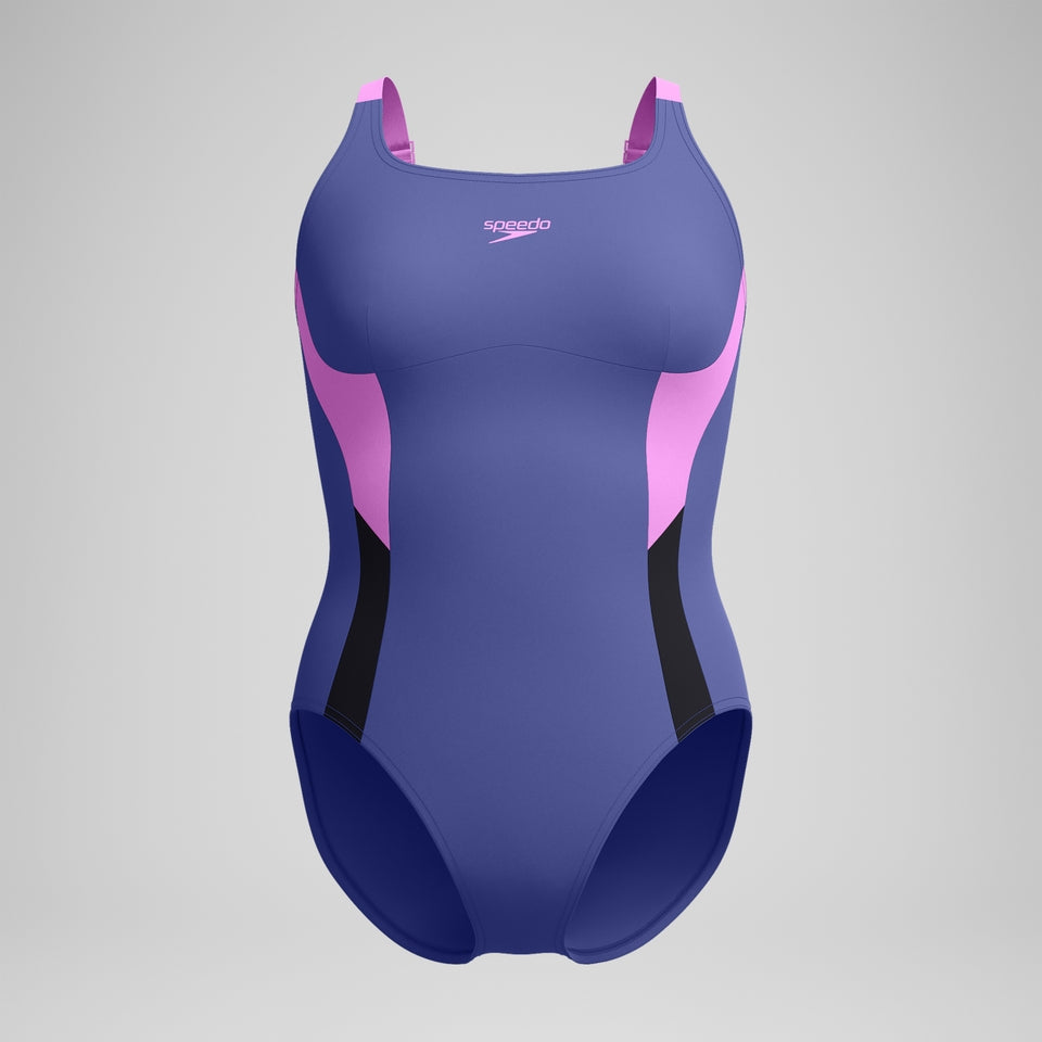 Speedo Shaping Solid Splice Swimsuit Purple/Pink