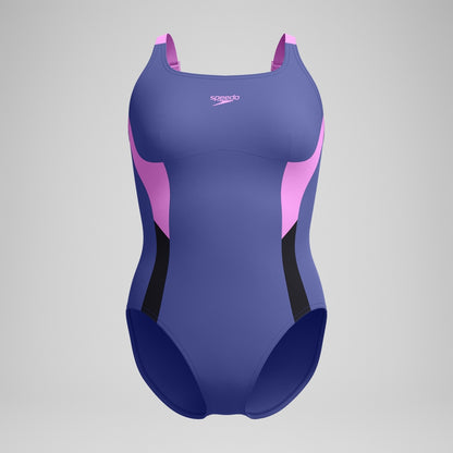 Speedo Shaping Solid Splice Swimsuit Purple/Pink
