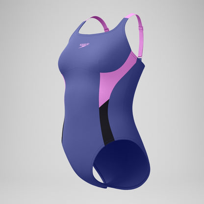 Speedo Shaping Solid Splice Swimsuit Purple/Pink