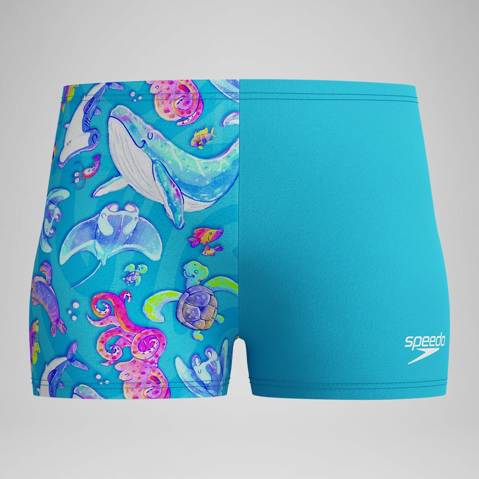 Speedo Boys' Learn to Swim Digital Printed Aquashort Blue