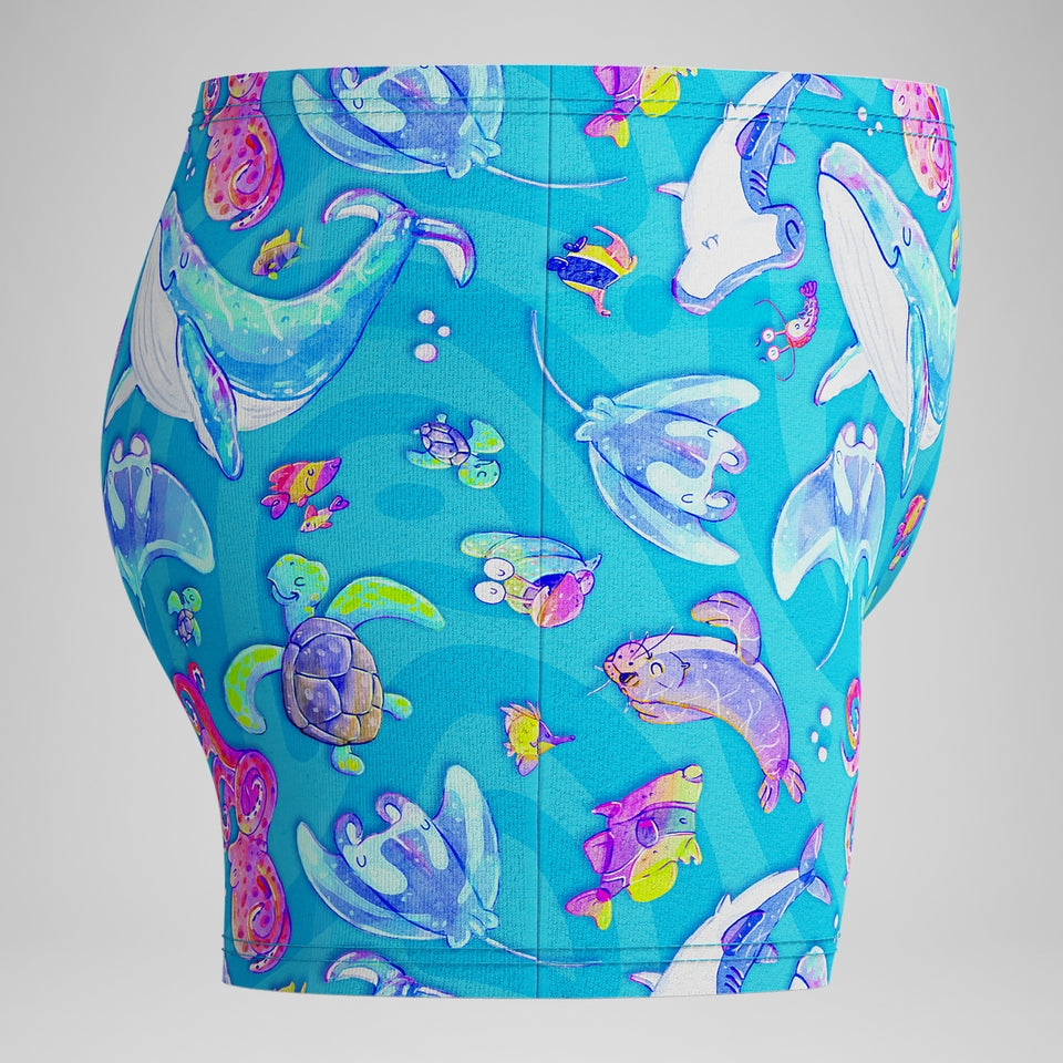 Speedo Boys' Learn to Swim Digital Printed Aquashort Blue