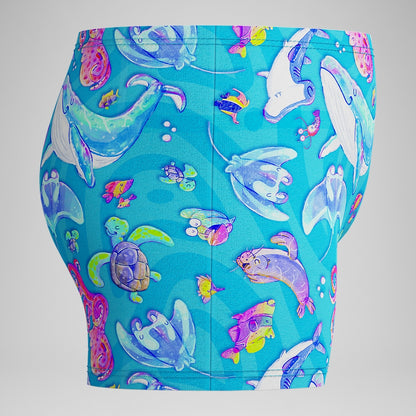 Speedo Boys' Learn to Swim Digital Printed Aquashort Blue