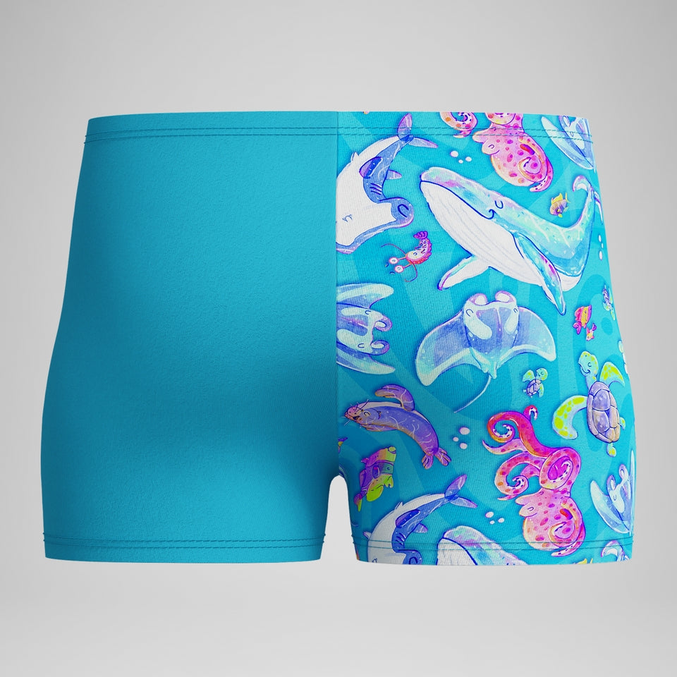 Speedo Boys' Learn to Swim Digital Printed Aquashort Blue