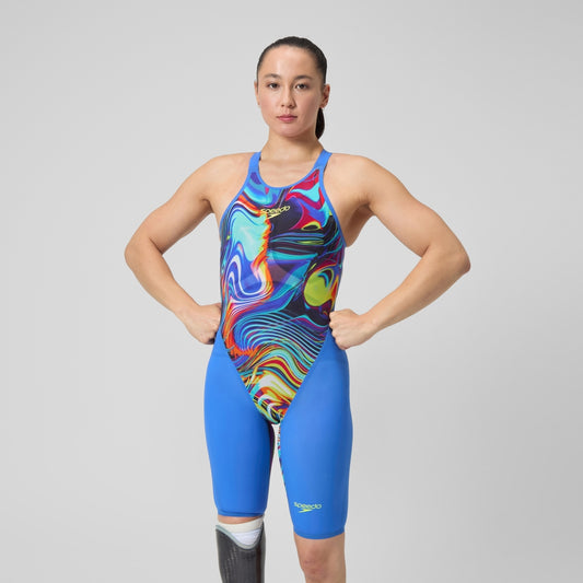 Speedo Fastskin LZR Pure Valor 2.0 Openback Kneeskin Blue/Pink