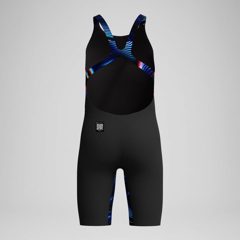 Speedo Girls' Fastskin Endurance+ Max Openback Kneeskin Black/Blue