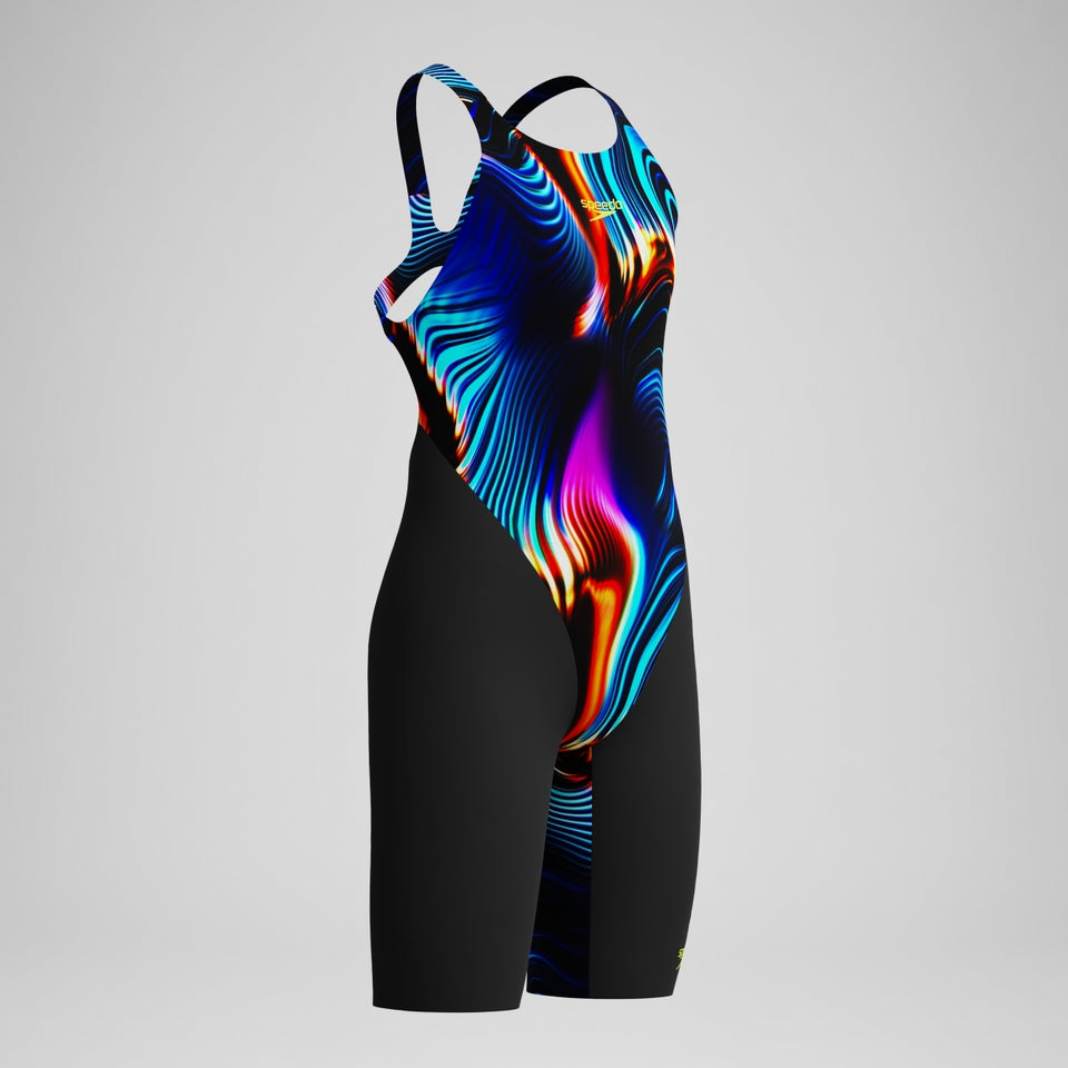 Speedo Girls' Fastskin Endurance+ Max Openback Kneeskin Black/Blue