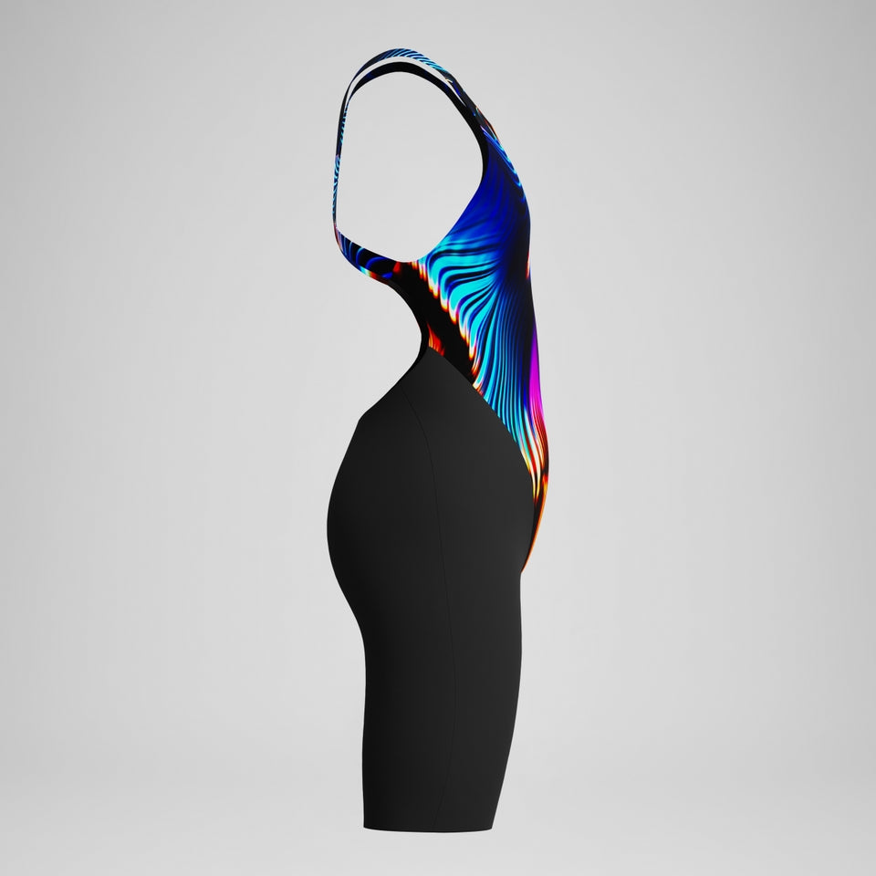 Speedo Girls' Fastskin Endurance+ Max Openback Kneeskin Black/Blue