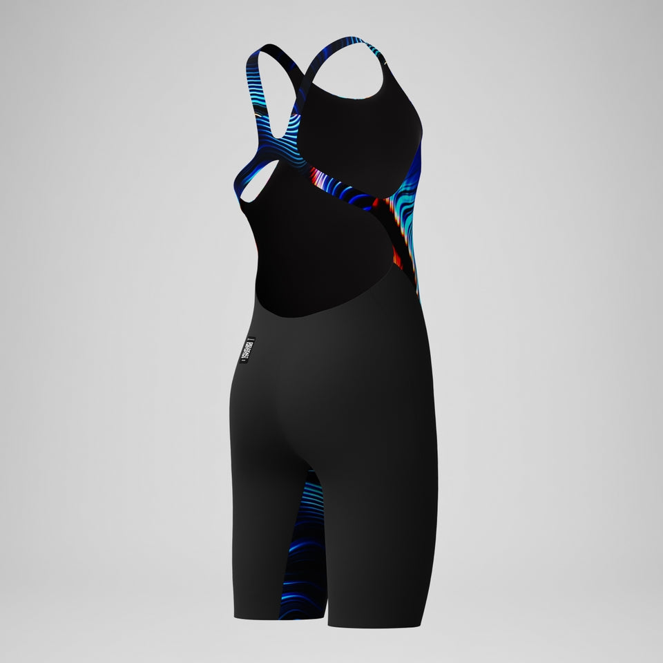 Speedo Girls' Fastskin Endurance+ Max Openback Kneeskin Black/Blue