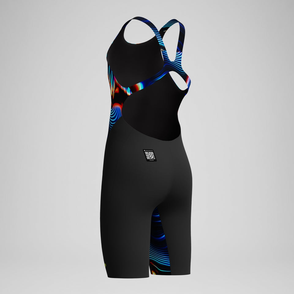 Speedo Girls' Fastskin Endurance+ Max Openback Kneeskin Black/Blue