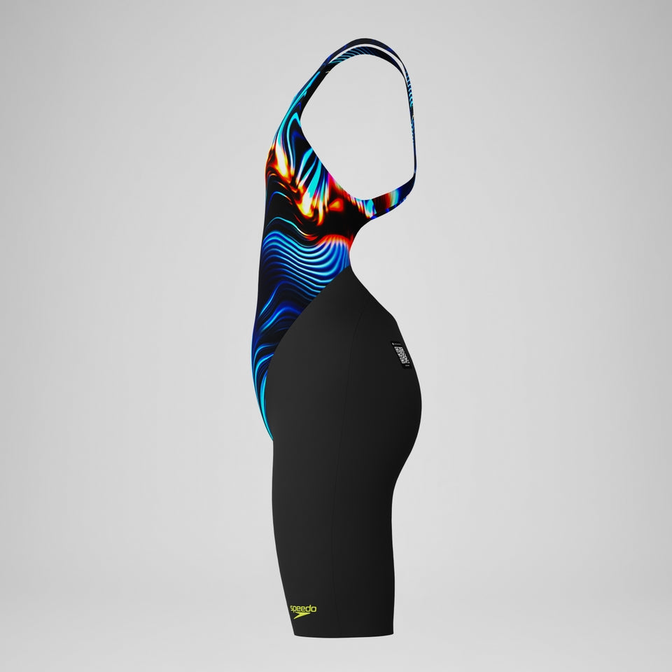 Speedo Girls' Fastskin Endurance+ Max Openback Kneeskin Black/Blue