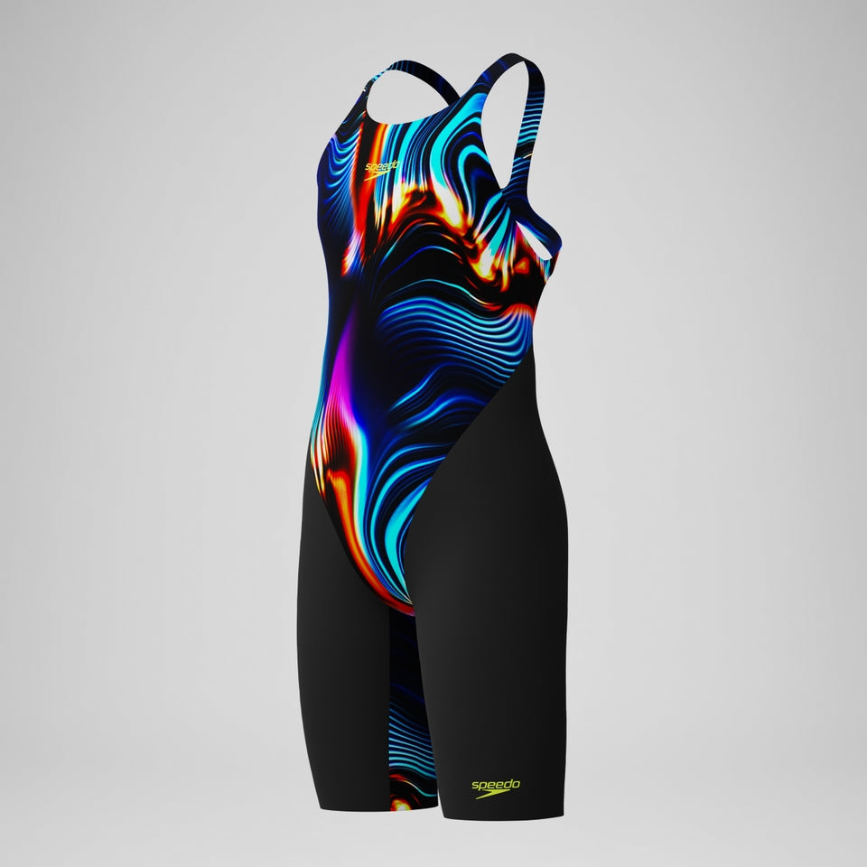 Speedo Girls' Fastskin Endurance+ Max Openback Kneeskin Black/Blue