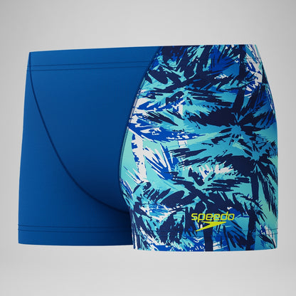 Speedo Boys' Printed V-Cut Aquashort Blue