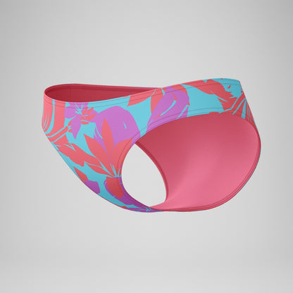 Speedo Club Training Printed Bikini Bottom Pink/Green