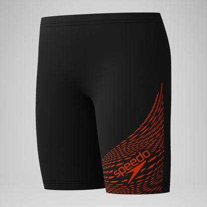 Speedo Boys' Medley Logo Jammer Black/Red