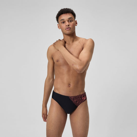 Speedo Medley Logo 7cm Brief Black/Coral