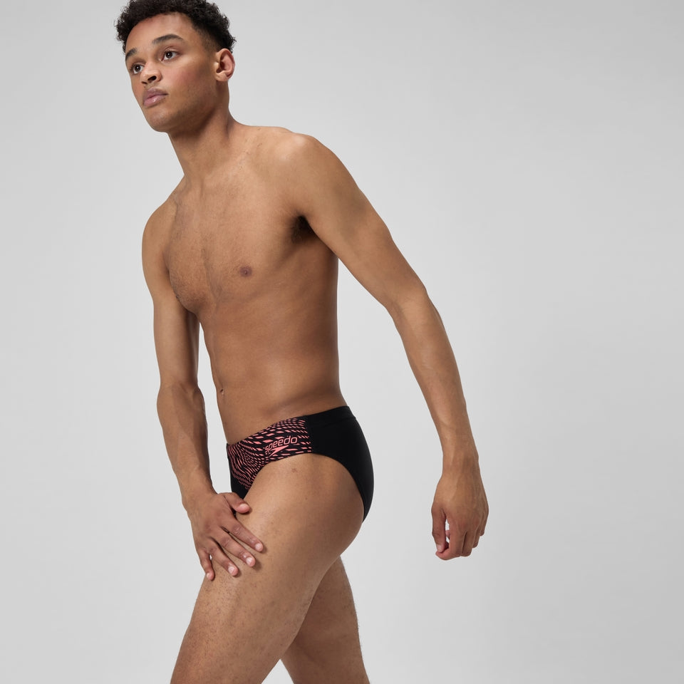 Speedo Medley Logo 7cm Brief Black/Coral