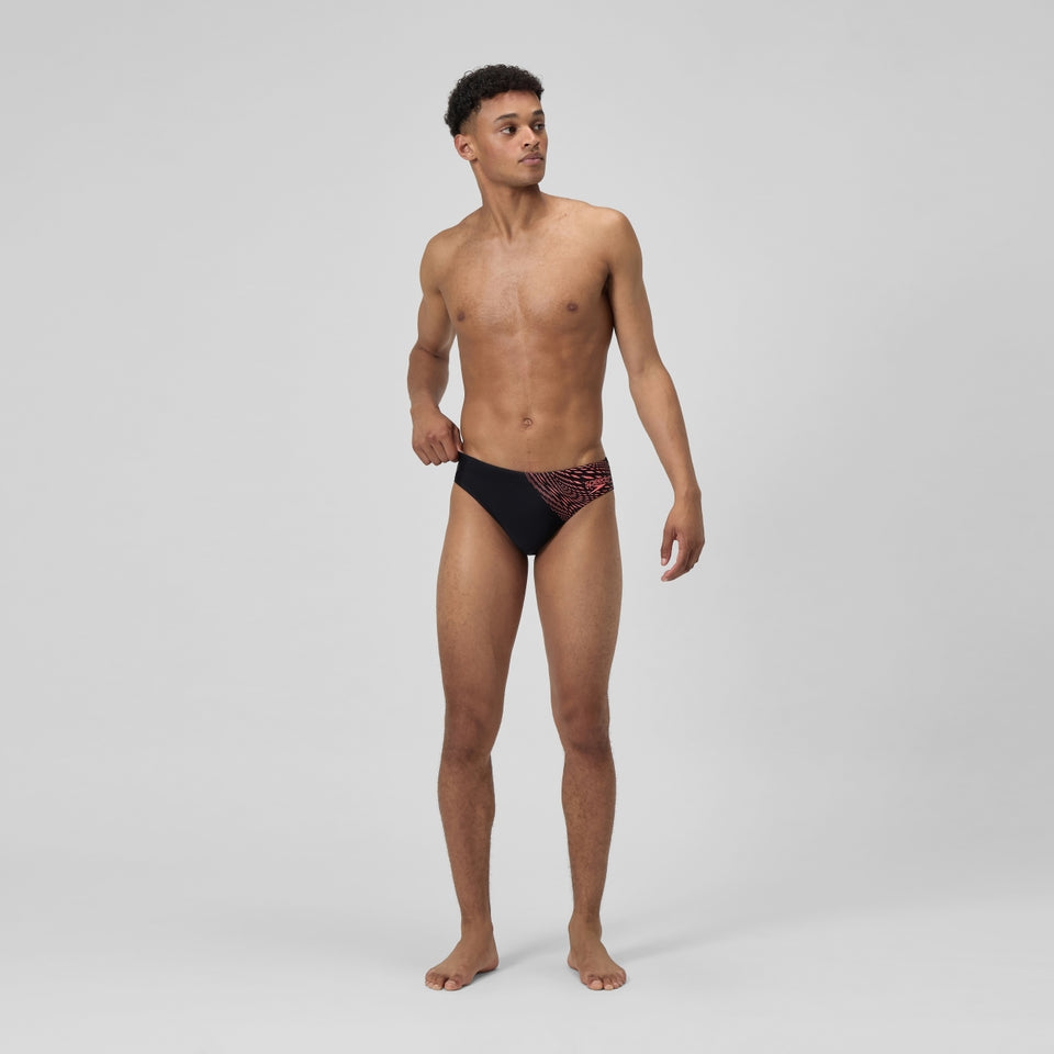 Speedo Medley Logo 7cm Brief Black/Coral