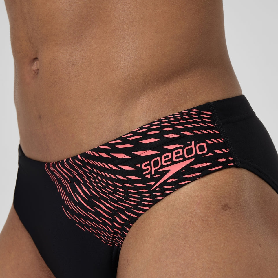 Speedo Medley Logo 7cm Brief Black/Coral