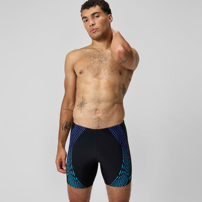 Speedo Duo Logo Print Mid Jammer Black/Blue