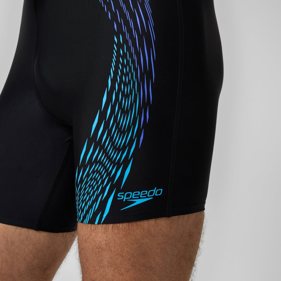 Speedo Duo Logo Print Mid Jammer Black/Blue