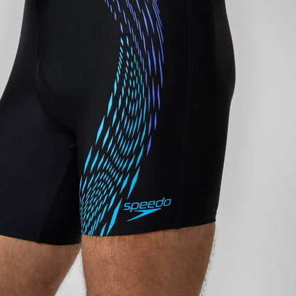 Speedo Duo Logo Print Mid Jammer Black/Blue
