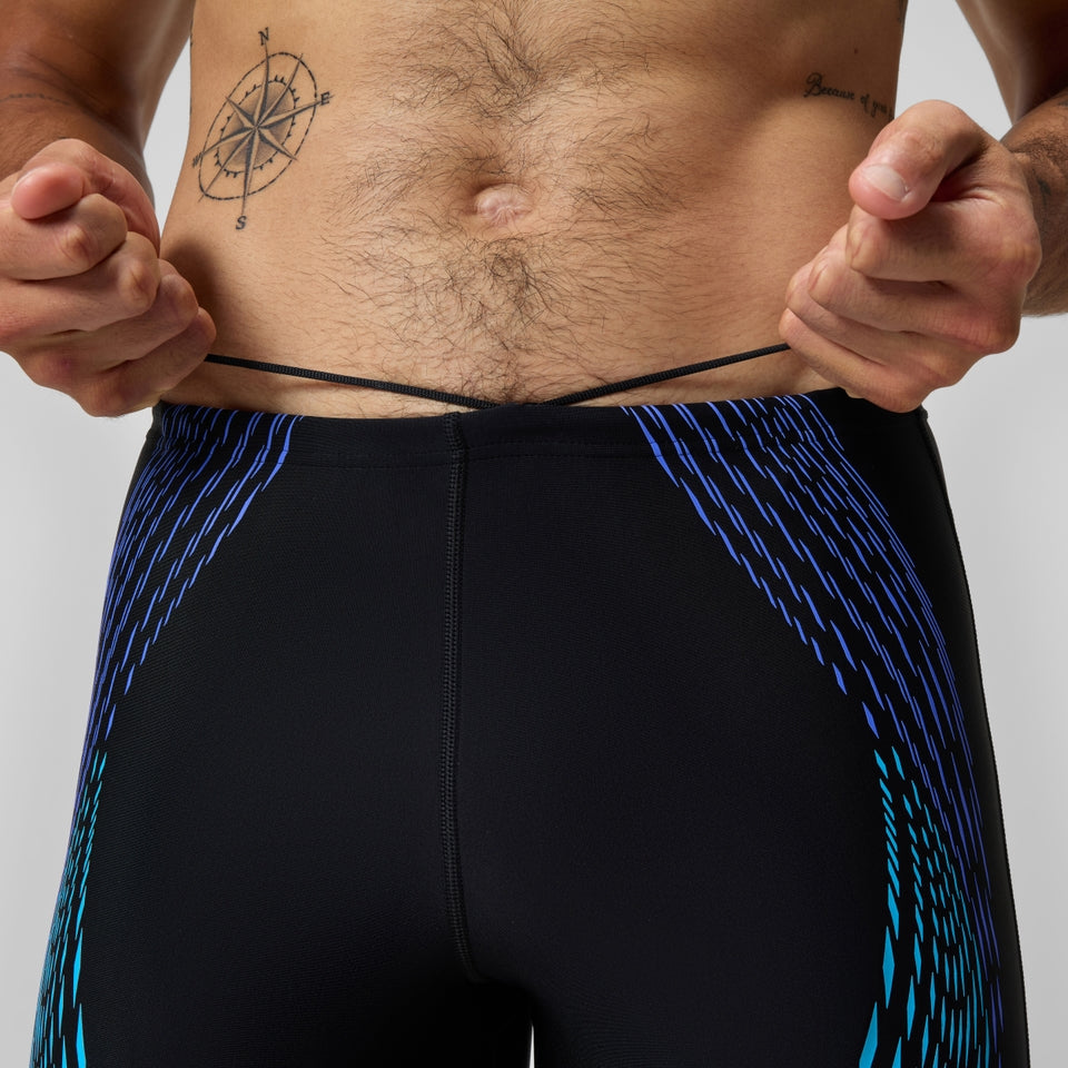 Speedo Duo Logo Print Mid Jammer Black/Blue
