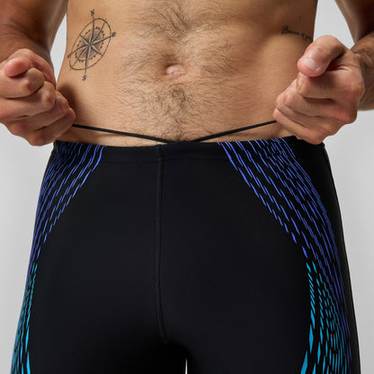 Speedo Duo Logo Print Mid Jammer Black/Blue