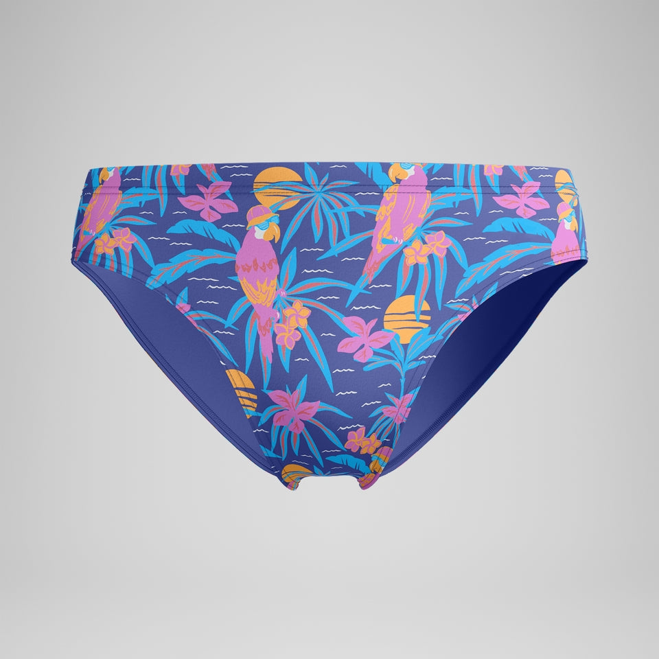 Speedo Club Training 8cm Printed Brief Navy/Pink