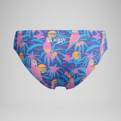 Speedo Club Training 8cm Printed Brief Navy/Pink