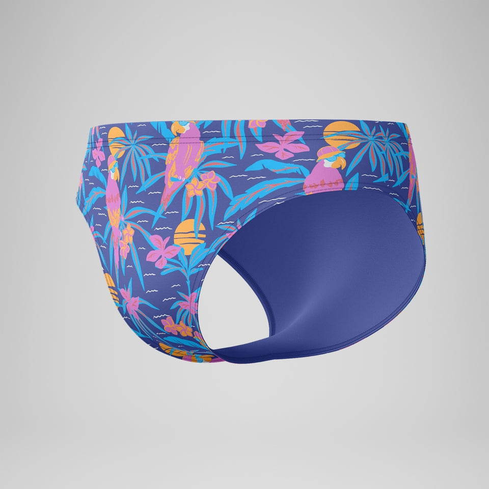 Speedo Club Training 8cm Printed Brief Navy/Pink