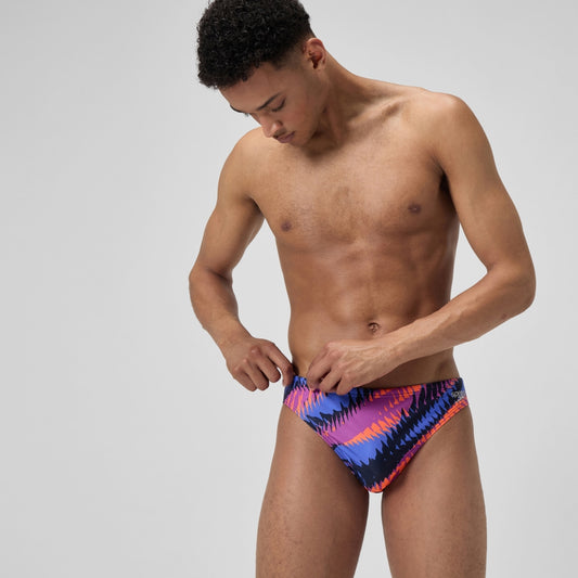 Speedo Club Training 5cm Printed Brief Blue/Pink