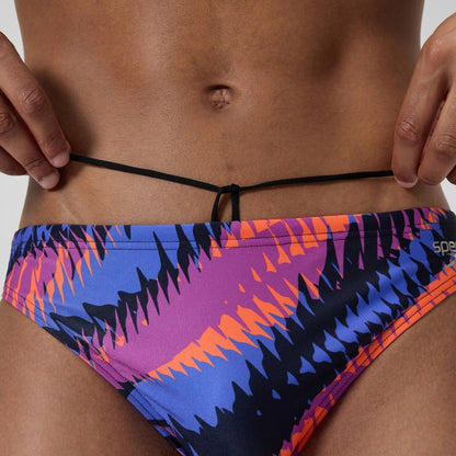Speedo Club Training 5cm Printed Brief Blue/Pink
