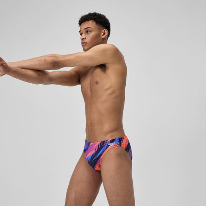 Speedo Club Training 5cm Printed Brief Blue/Pink