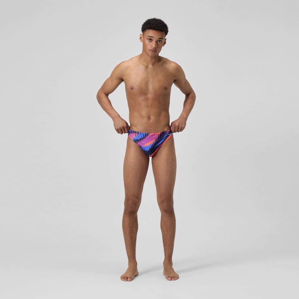 Speedo Club Training 5cm Printed Brief Blue/Pink