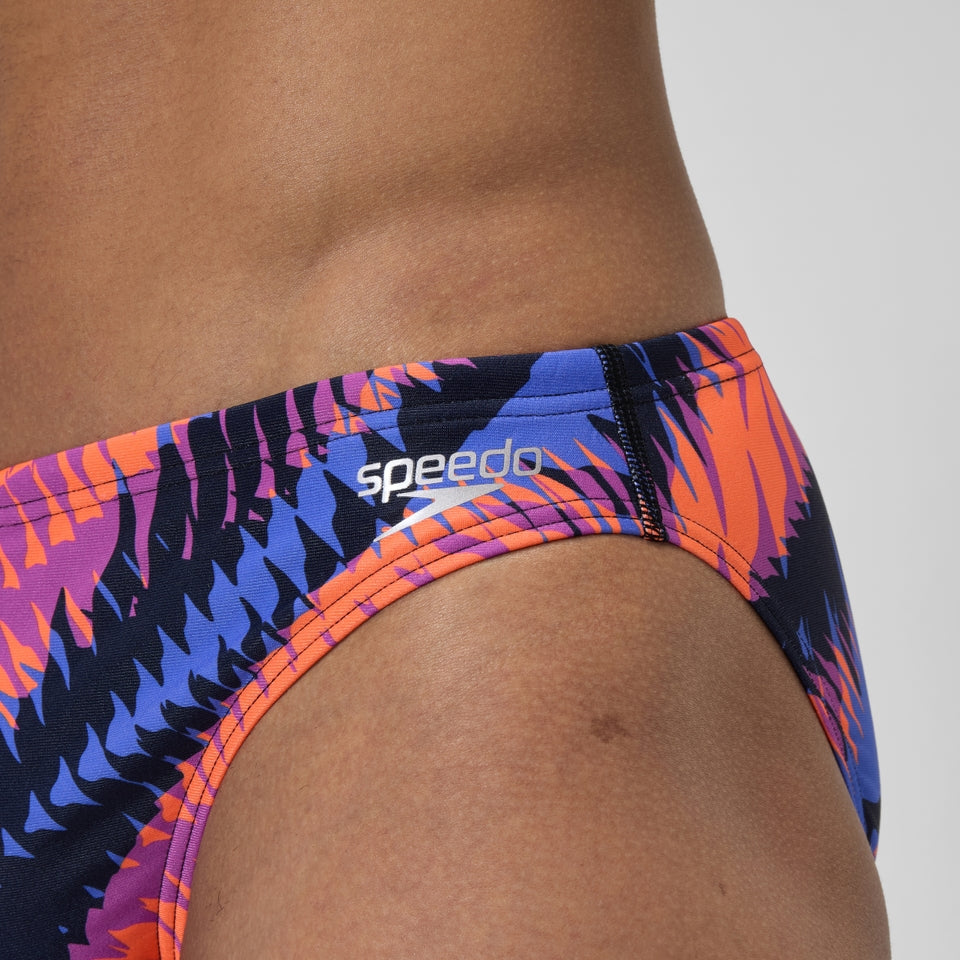 Speedo Club Training 5cm Printed Brief Blue/Pink