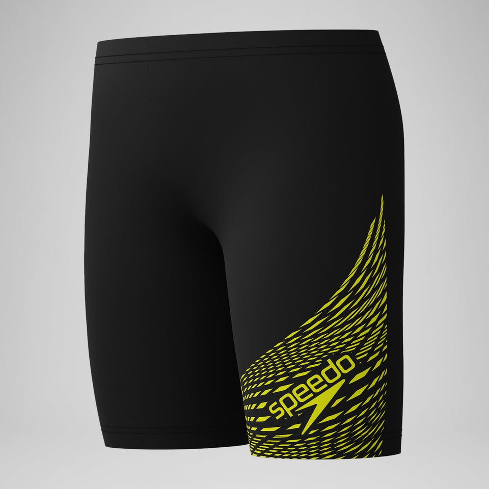 Speedo Boys' Medley Logo Jammer Black/Yellow