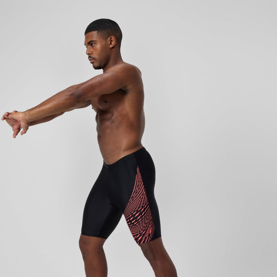 Speedo Medley Logo Jammer Black/Coral