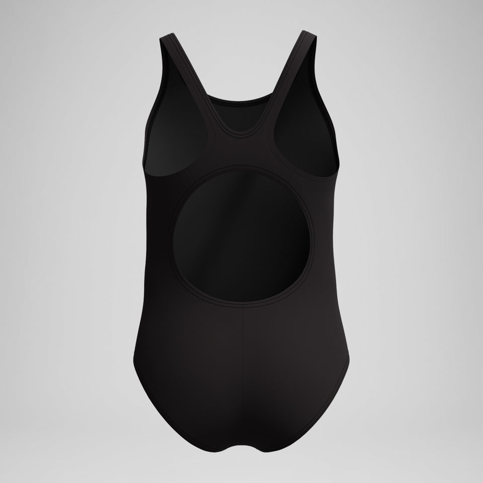 Speedo Girls' Placement Muscleback Swimsuit Black/Pink