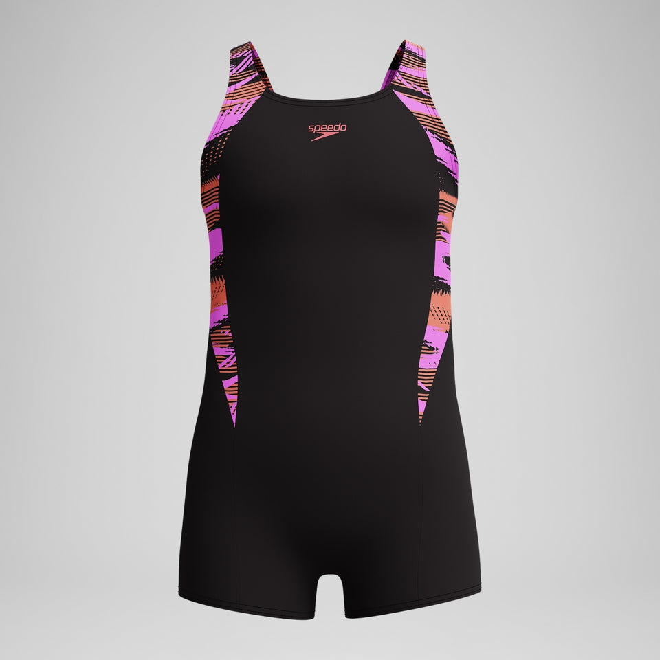 Speedo Girls' HyberBoom Splice legsuit Black/Pink