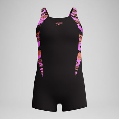 Speedo Girls' HyberBoom Splice legsuit Black/Pink
