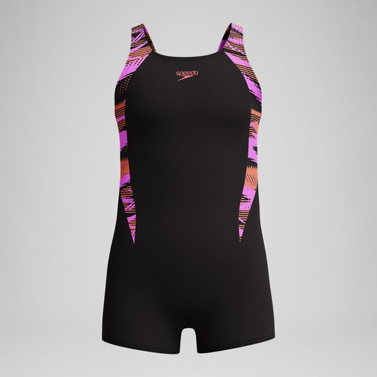 Speedo Girls' HyberBoom Splice legsuit Black/Pink