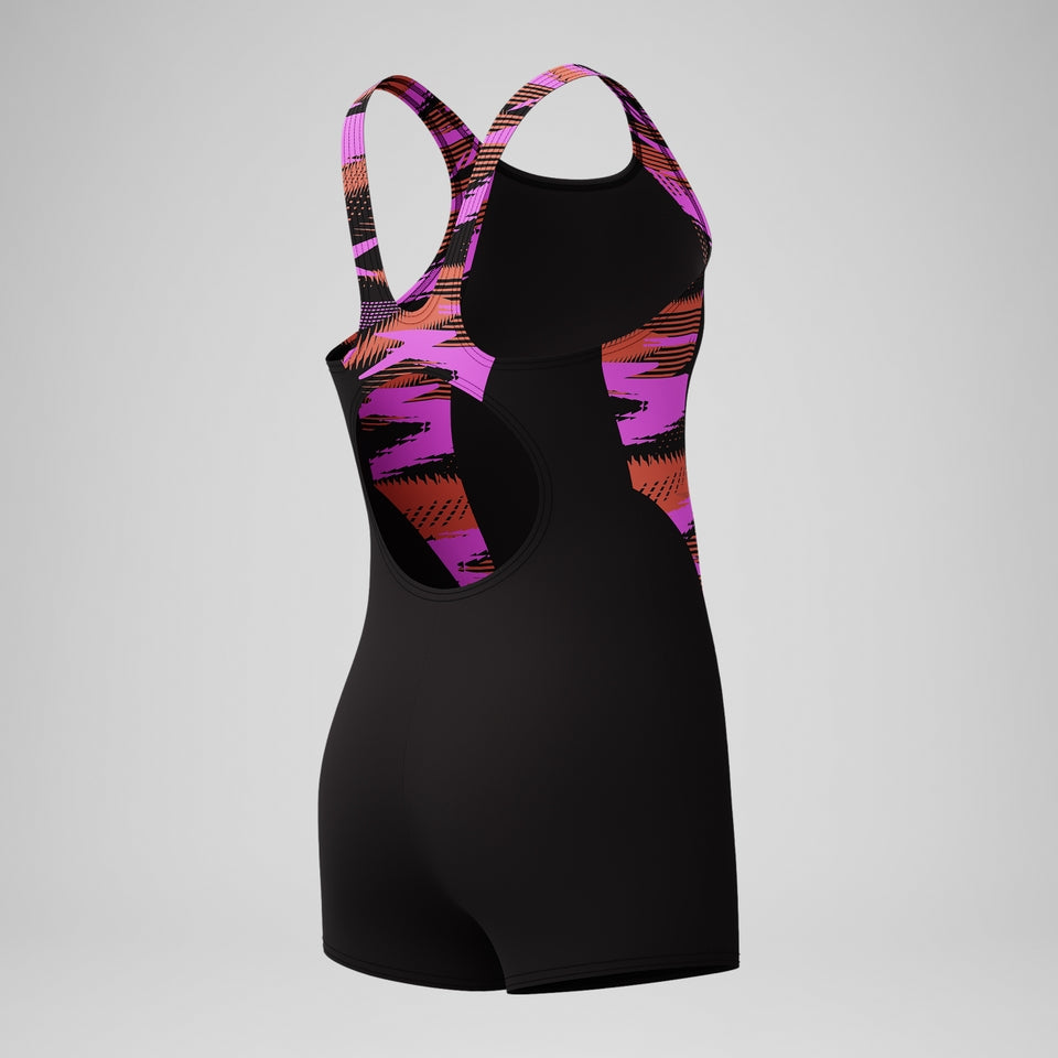 Speedo Girls' HyberBoom Splice legsuit Black/Pink