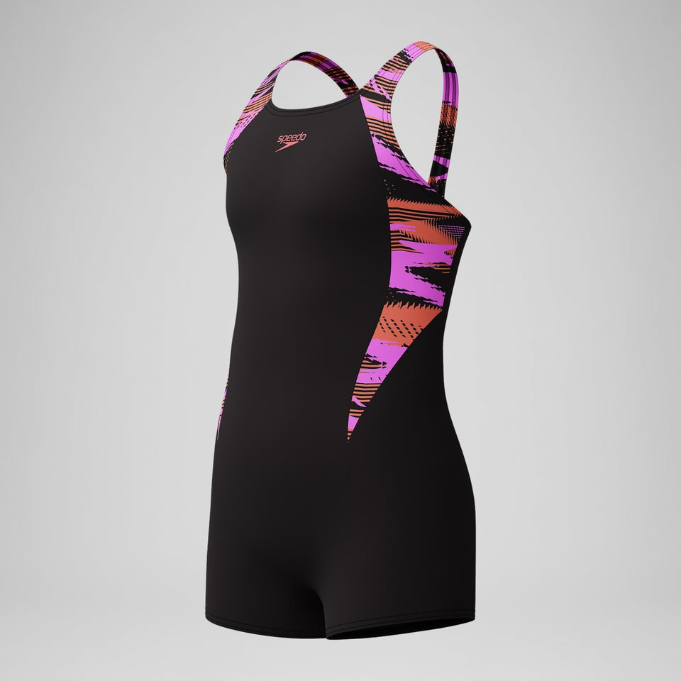 Speedo Girls' HyberBoom Splice legsuit Black/Pink