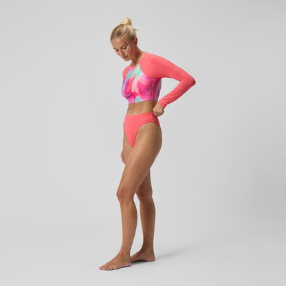Speedo FLU3NTE Solid Hi Waist Bikini Bottom Coral