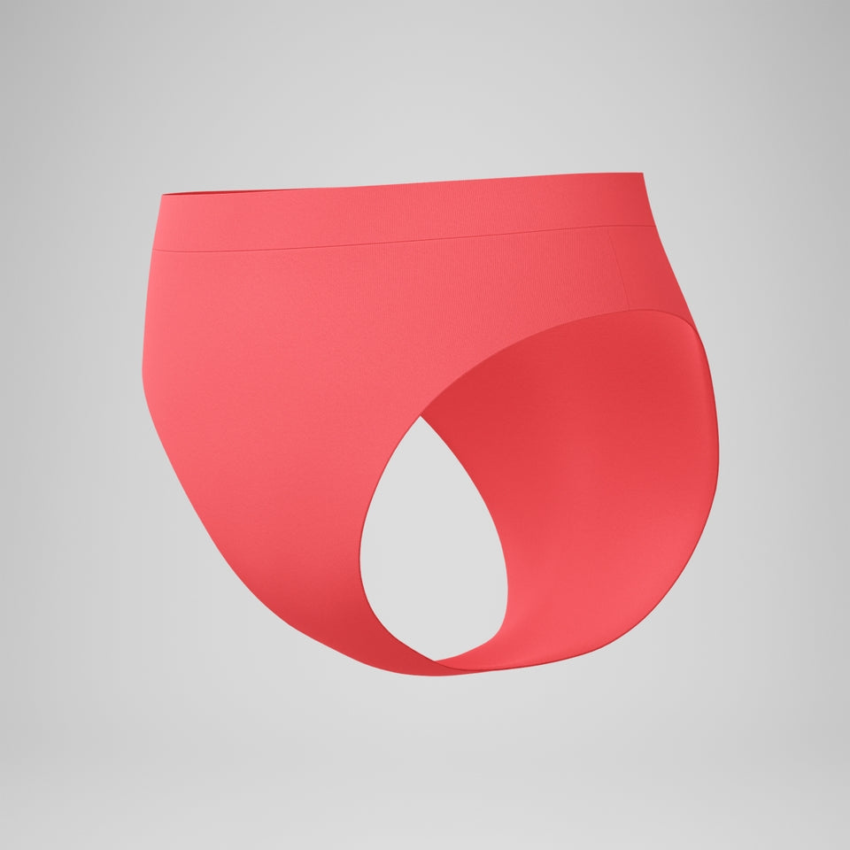 Speedo FLU3NTE Solid Hi Waist Bikini Bottom Coral