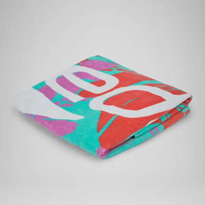 Speedo Printed Beach Towel Turquoise/Pink